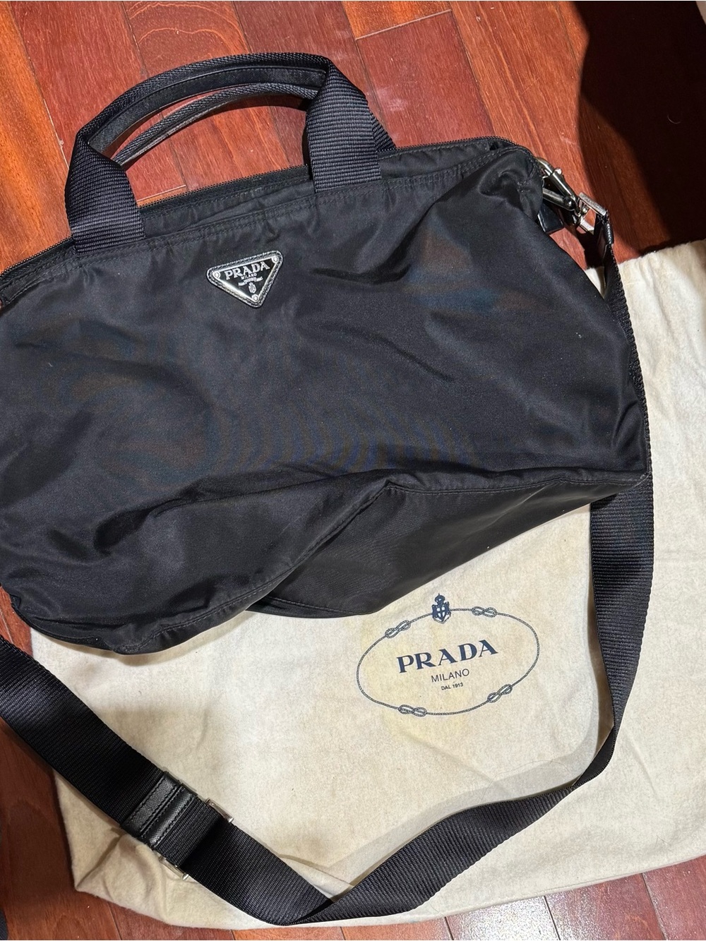 Prada Black Nylon Messenger Bag - Prada